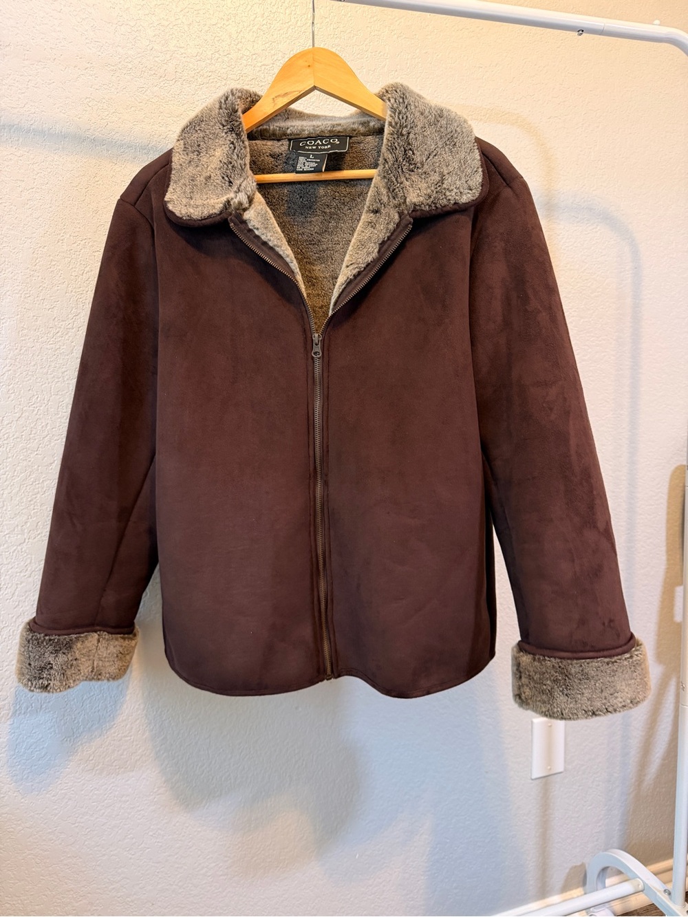 Coaco New York Suede and Faux Fur Coat